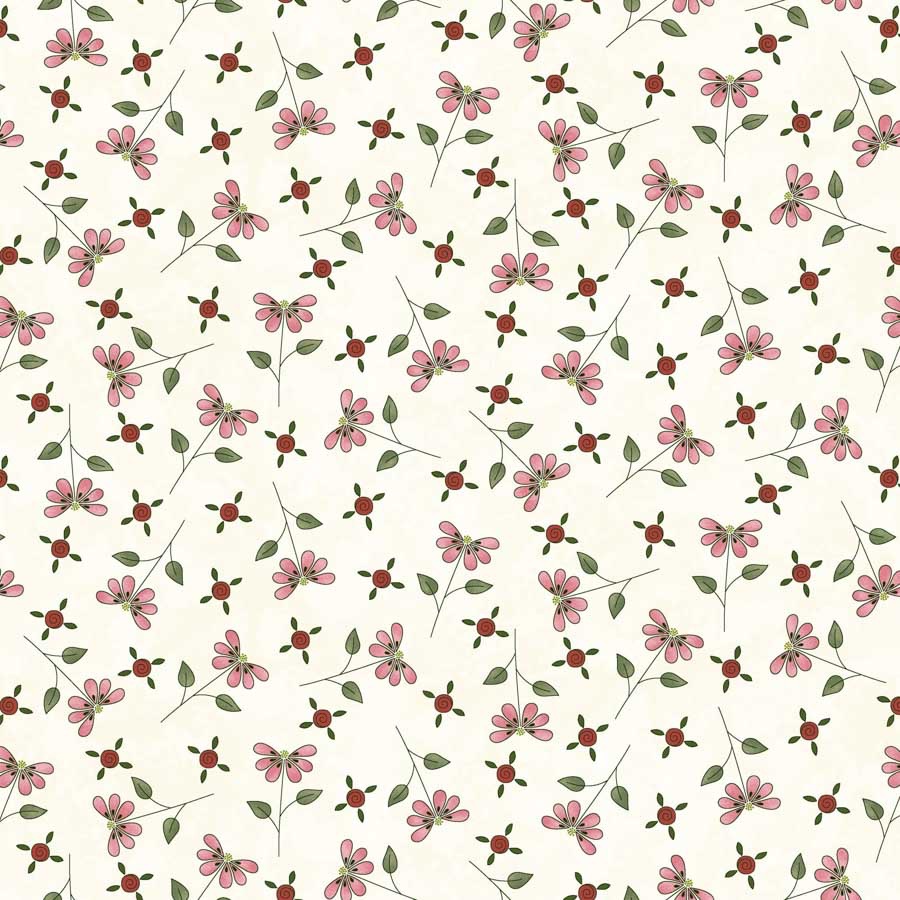 Pocketful of Posies by Henry Glass Fabrics - 3395-44 - Tossed Flowers and B