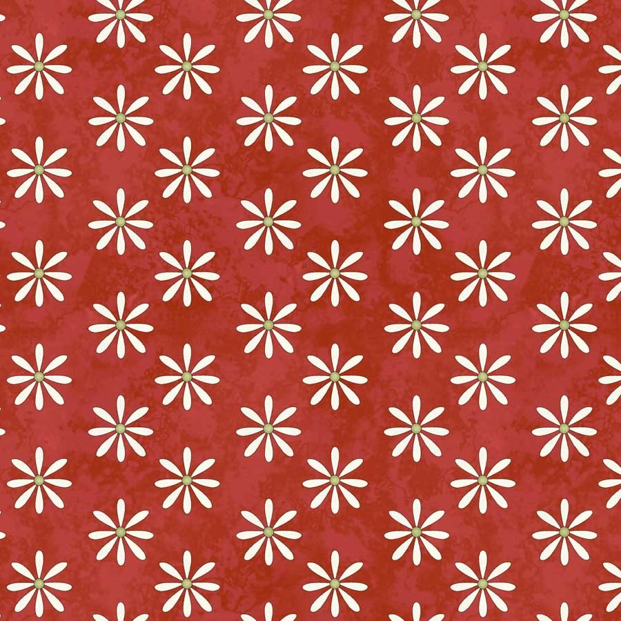 Pocketful of Posies by Henry Glass Fabrics - 3398-88 - Set Daisies (Red)