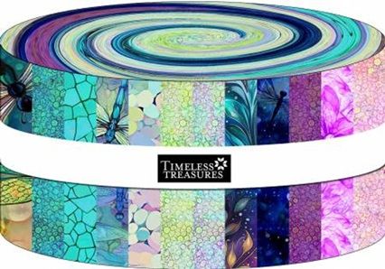 Timeless Treasures Dragonfly Illusion Strip Roll CPSTRIP40