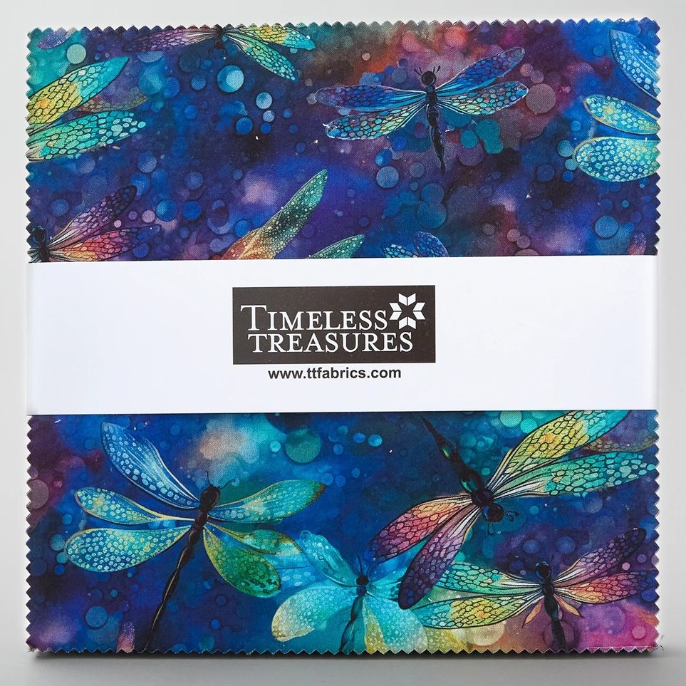 Timeless Treasures Dragonfly Illusion 10" squares CP10SQ42