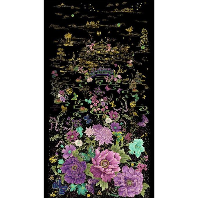 Timeless Treasures Shizuka CM3160 Black - Panel