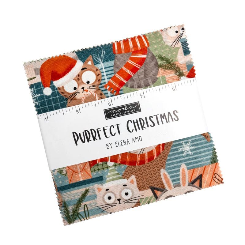 Purrfect Christmas by Elena Amo for Moda - Charm Pack PP39040