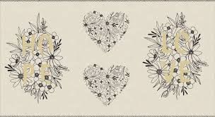 Moda ~ Gilded Panel "LOVE" by Ali K Designs for moda Linen/cotton blend