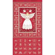 Makower Angel Red Advent Panel 042/R