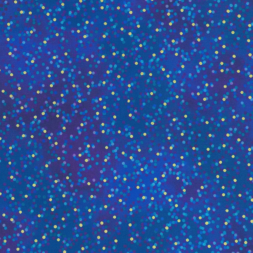 Mixed Metallics by Robert Kaufman SRKDM 23069-74 sapphire dots