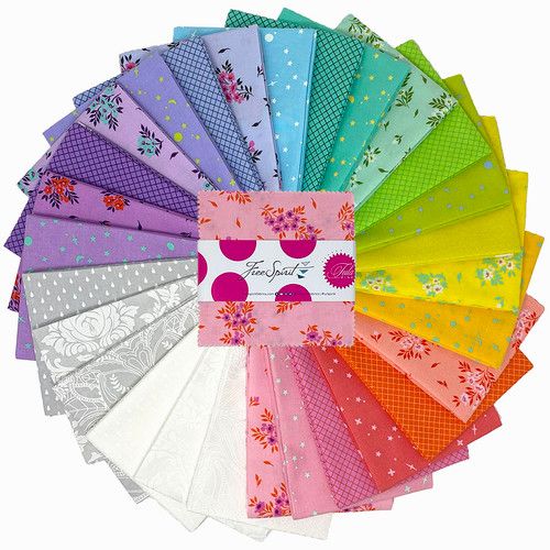 Tula Pink True Colours 2025 for Free Spirit 5" squares (charm pack) 125FB6CPTPTRUE