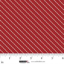 Christmas Village by Rebecca Canale for Studio E - Candy Stripe on Red 8307 88