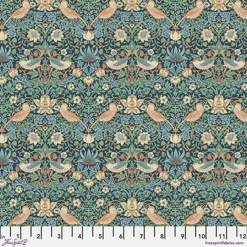 The Original Morris & Co - Mini Strawberry Thief - Marine Green PWWM002