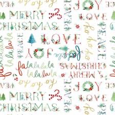 Santa Paws by Heatherlee Chan for Clothworks - Y4429-1 Festive Words on White