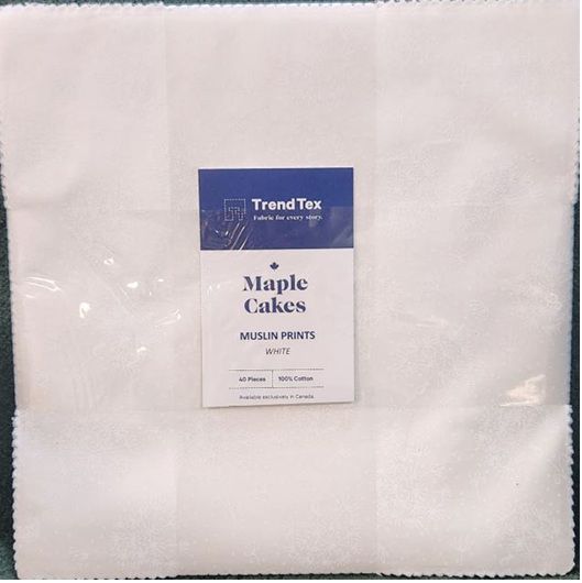 Trendtex Maple Cakes Muslin Prints (white) 10" squares