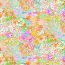 Perennial by P&B Textiles - Orange with pink, green and blue 04831 - 108" wide