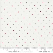 Moda Magic Dot 108026 38 - Green, Red, Grey dots on white 108" wide