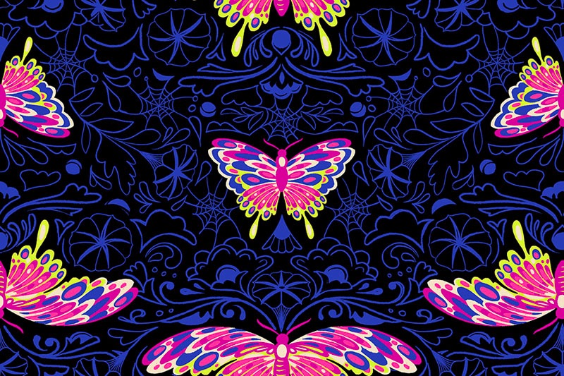 Glow Garden by Sarah Watts of Ruby Star Society - 2116 19 Morning Moth in Black