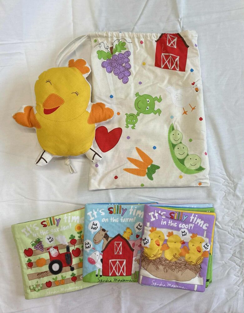 It's Silly Time, 3 Story Books, Carry Bag & Stuffed Chick Toy