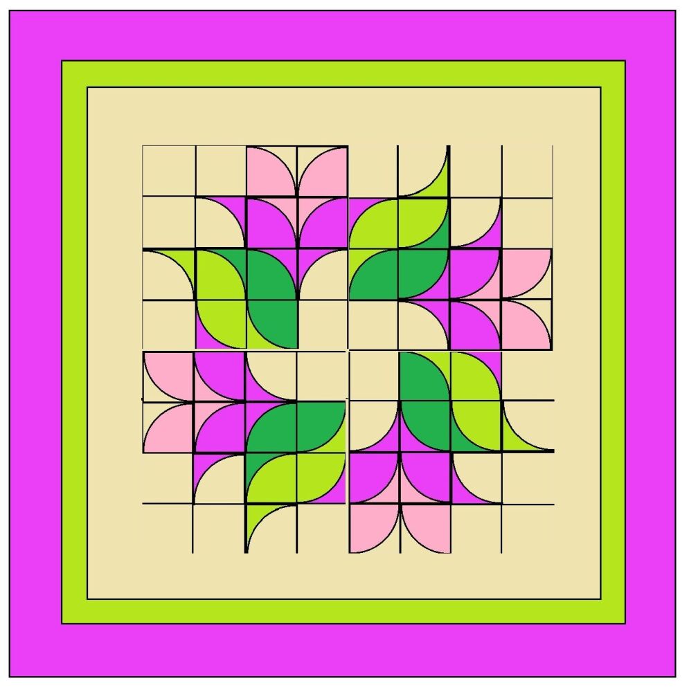 Curved Floral Quilt - Paper Copy