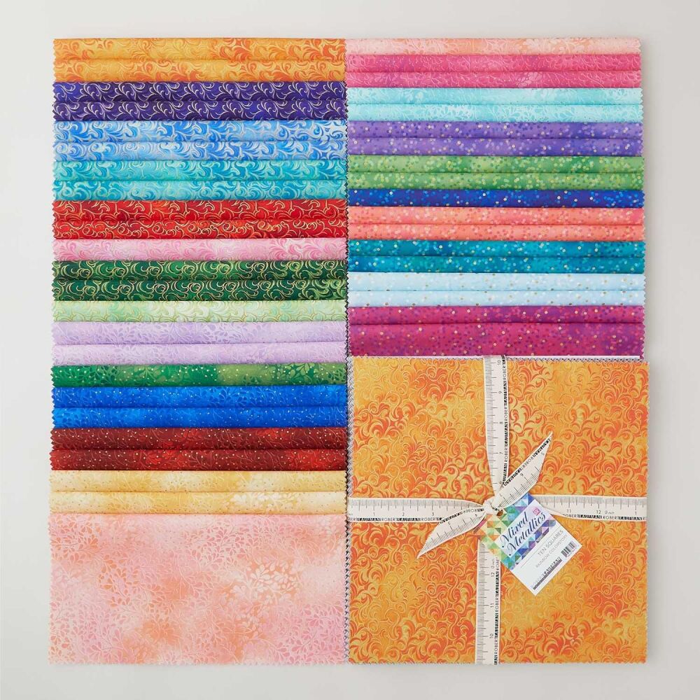 Mixed Metallics by Robert Kaufman 10" squares (layer cake)