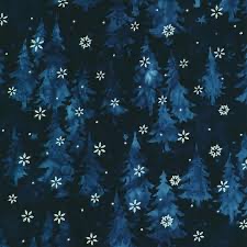 Winter Pines by Artisan Batiks for Robert Kaufman - Navy 23141-9