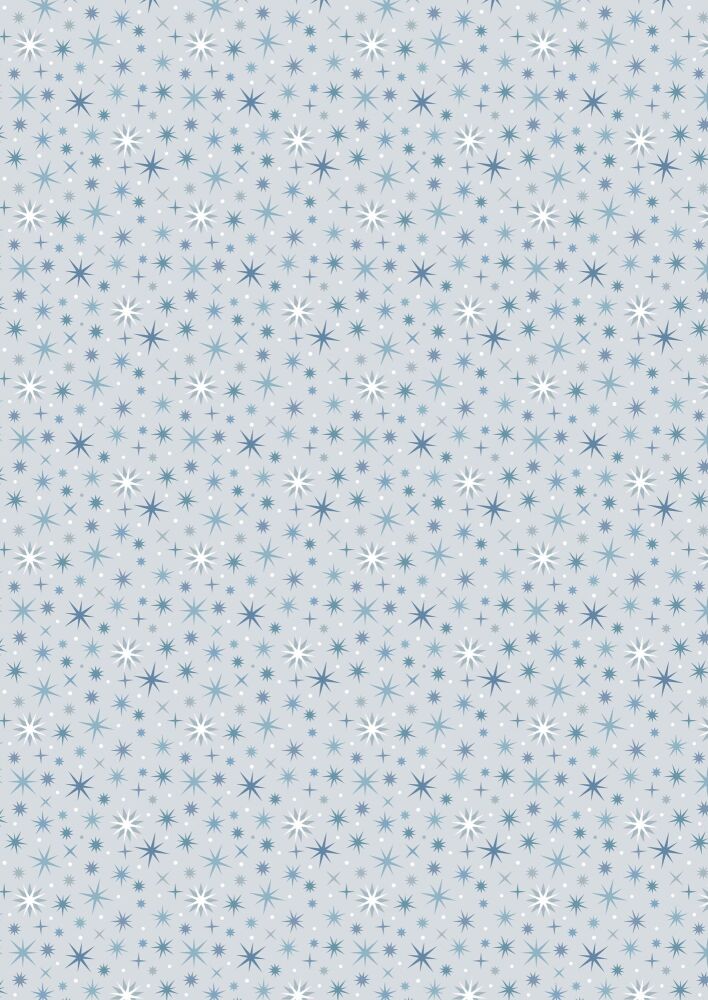 A Winter's Moon Twinkling stars on light silver with pearl - A948A