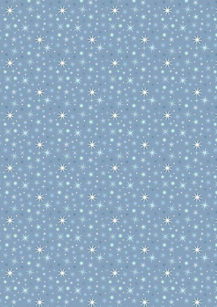 A Winter's Moon Twinkling stars on mid winter blue with pearl - A948B