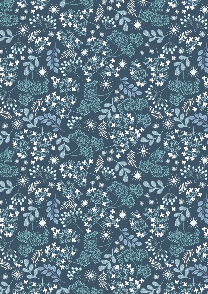 A Winter's Moon Frosted foliage on winter skies blue with pearl - A949C