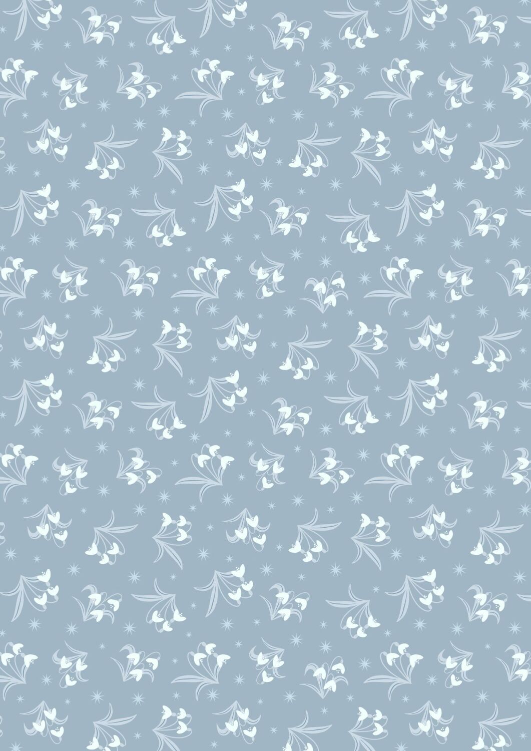 A Winter's Moon Snowdrops on warm grey with pearl - A951A