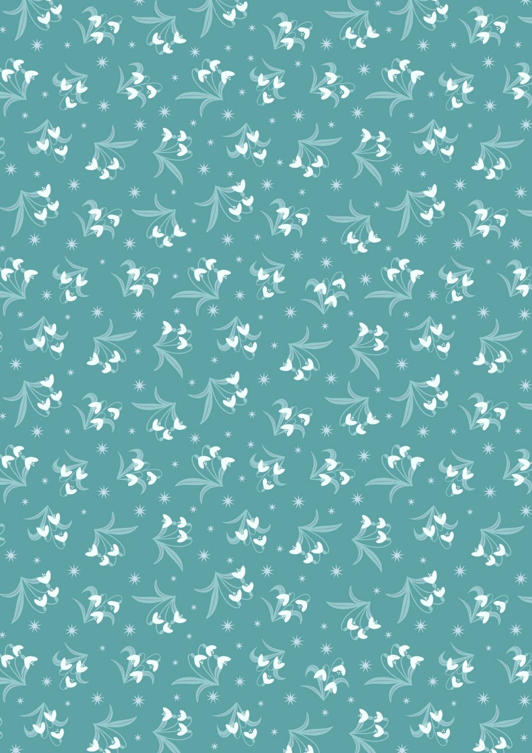 A Winter's Moon Snowdrops on warm aqua with pearl - A951B