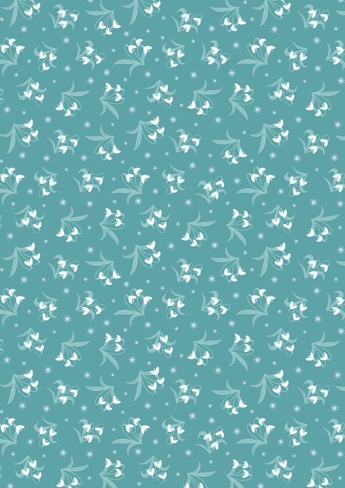 A Winter's Moon Snowdrops on warm aqua with pearl - A951B