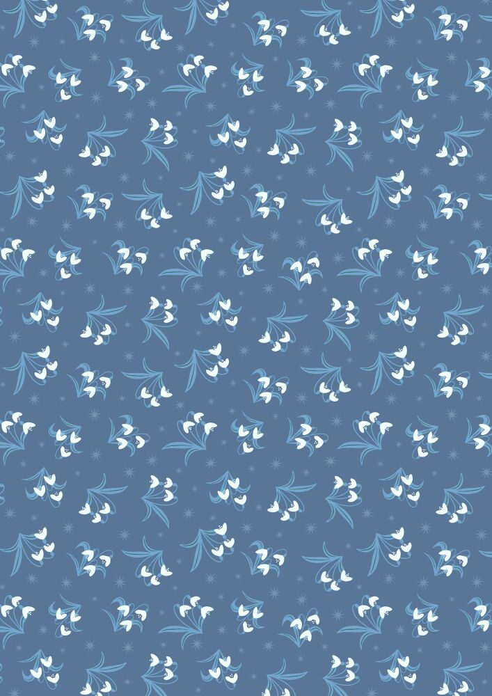 A Winter's Moon Snowdrops on twilight blue with pearl - A951C