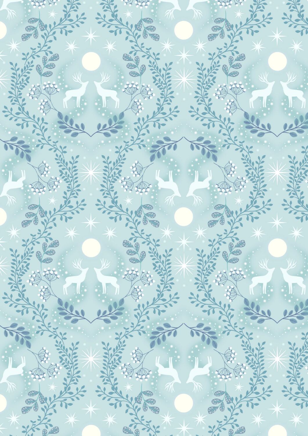 A Winter's Moon Winters moon stag on ice blue with pearl - A952A
