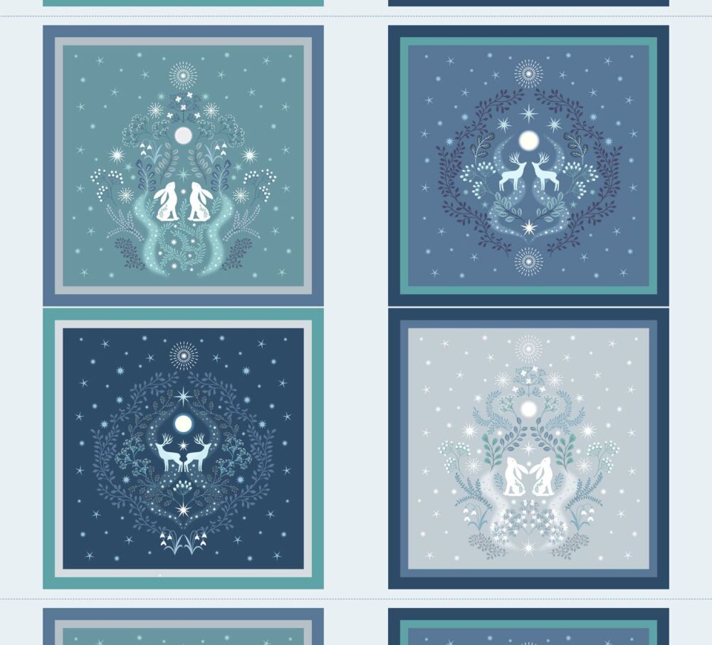 A Winters Moon 1 yard squares panel - A954
