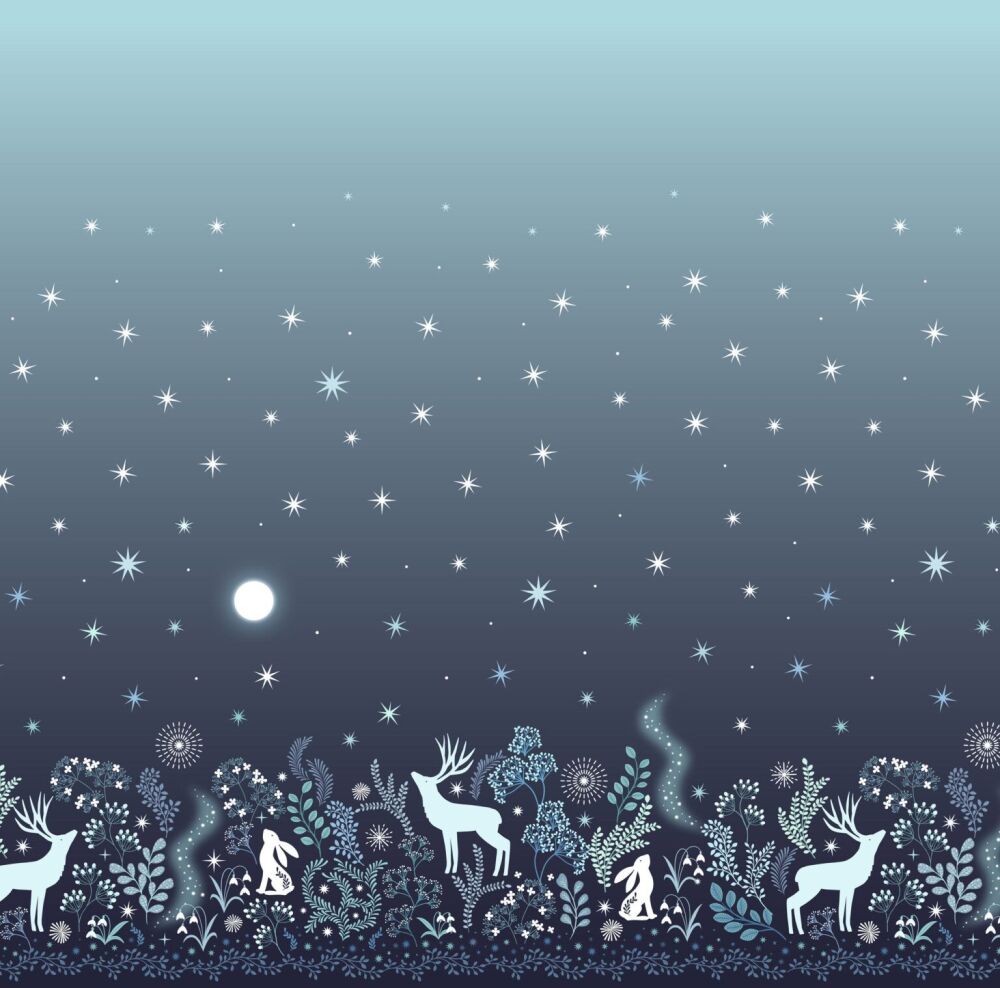 A Winters Moon double edge border panel - A953