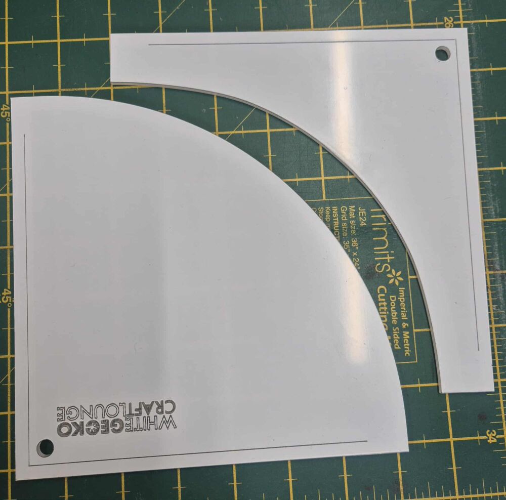 6.5" finished Modern Drunkards Path acrylic template - 2 templates