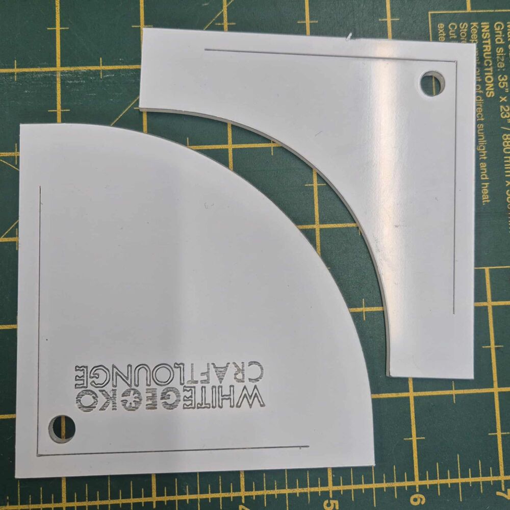 3.5" finished Modern Drunkards Path acrylic template - 2 templates