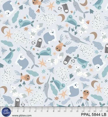 Polar Pals by P&B textiles - animal scatter print PP5844LB