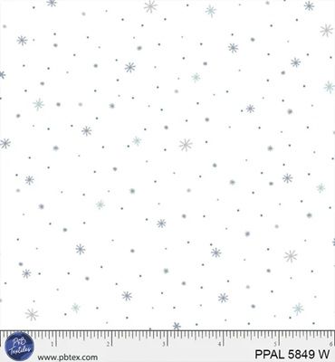 Polar Pals by P&B textiles -blue tiny stars on white PP5849W