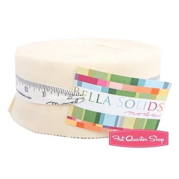 Moda Jelly Roll - Bella Solid - Snow  - 40 x 2.5" x WOF strips - JR9900 11