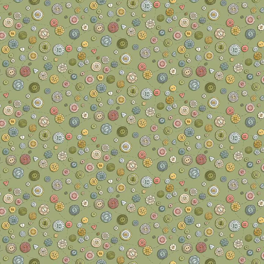 Atelier by Makower UK - Buttons Green 134/G