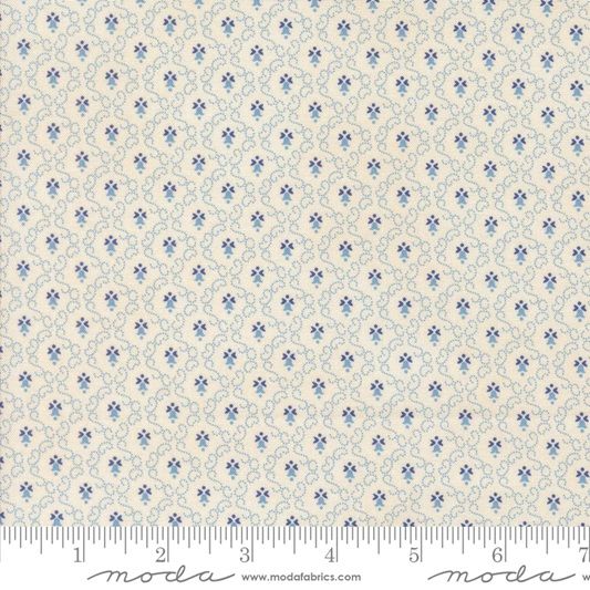 Sally' Stitches by Betsy Chutchian for Moda blue sky on ivory 31716 14