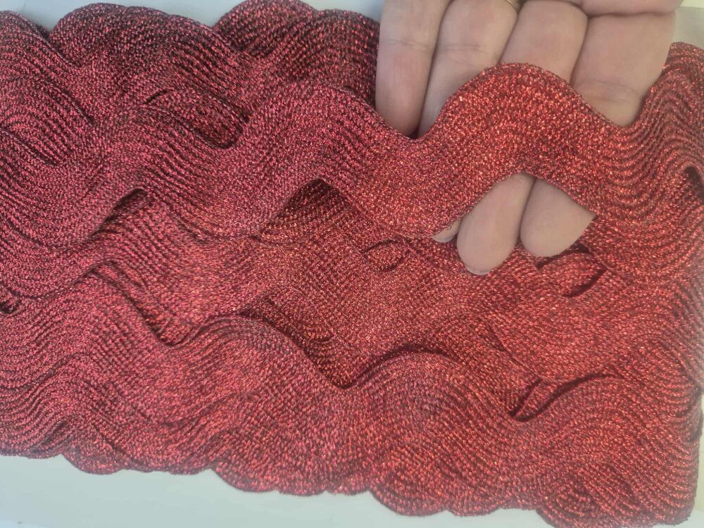 Giant Ric Rac -sold by the metre - Red metallic