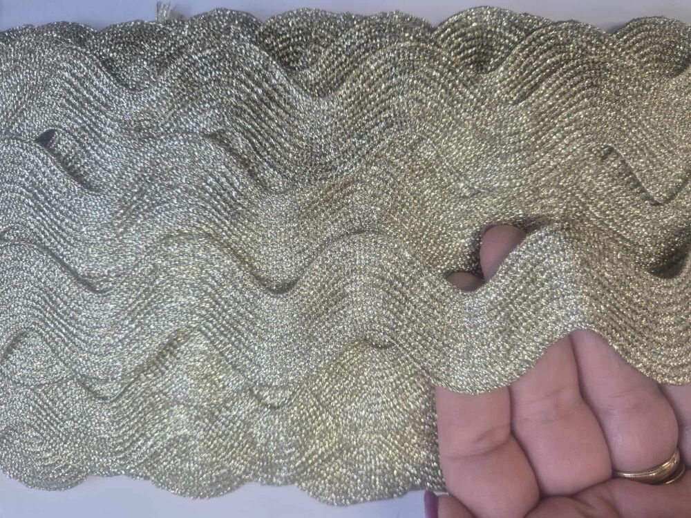 Giant Ric Rac -sold by the metre - Gold metallic