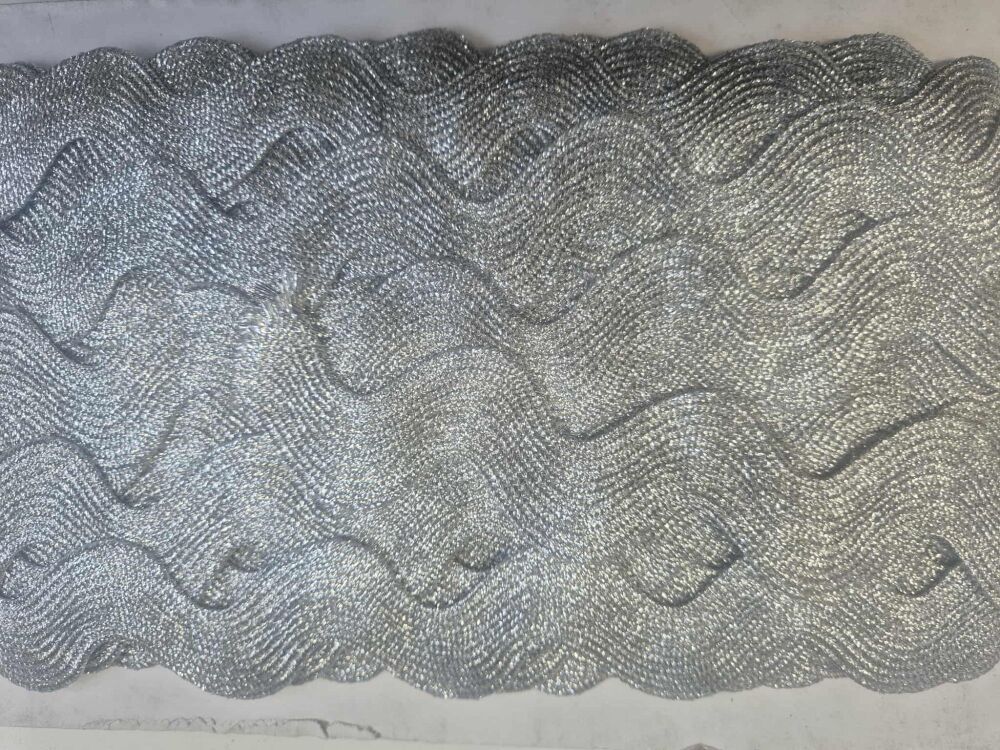Giant Ric Rac -sold by the metre - silver metallic