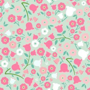 Freddie's Flowers by Fin Fabrics 250306-04 Ditsy Pink & Green