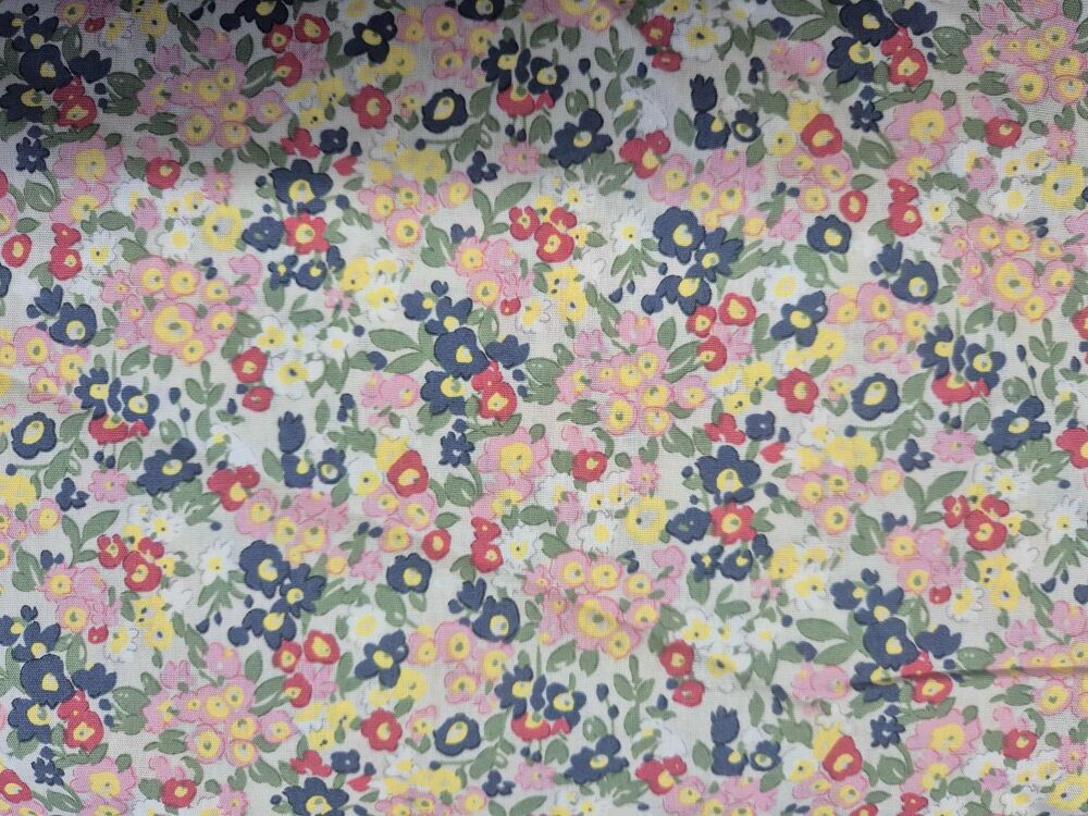 Sew Cool 60" pink yellow & red flowers on cream 9751-1