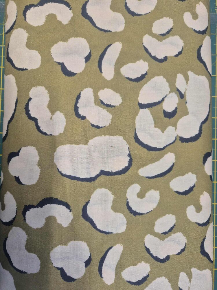 Sew Cool 60" Olive & Cream Leopard print MQB7755
