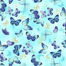 Timeless Treasures Escapade Butterflies on Aqua CM3769