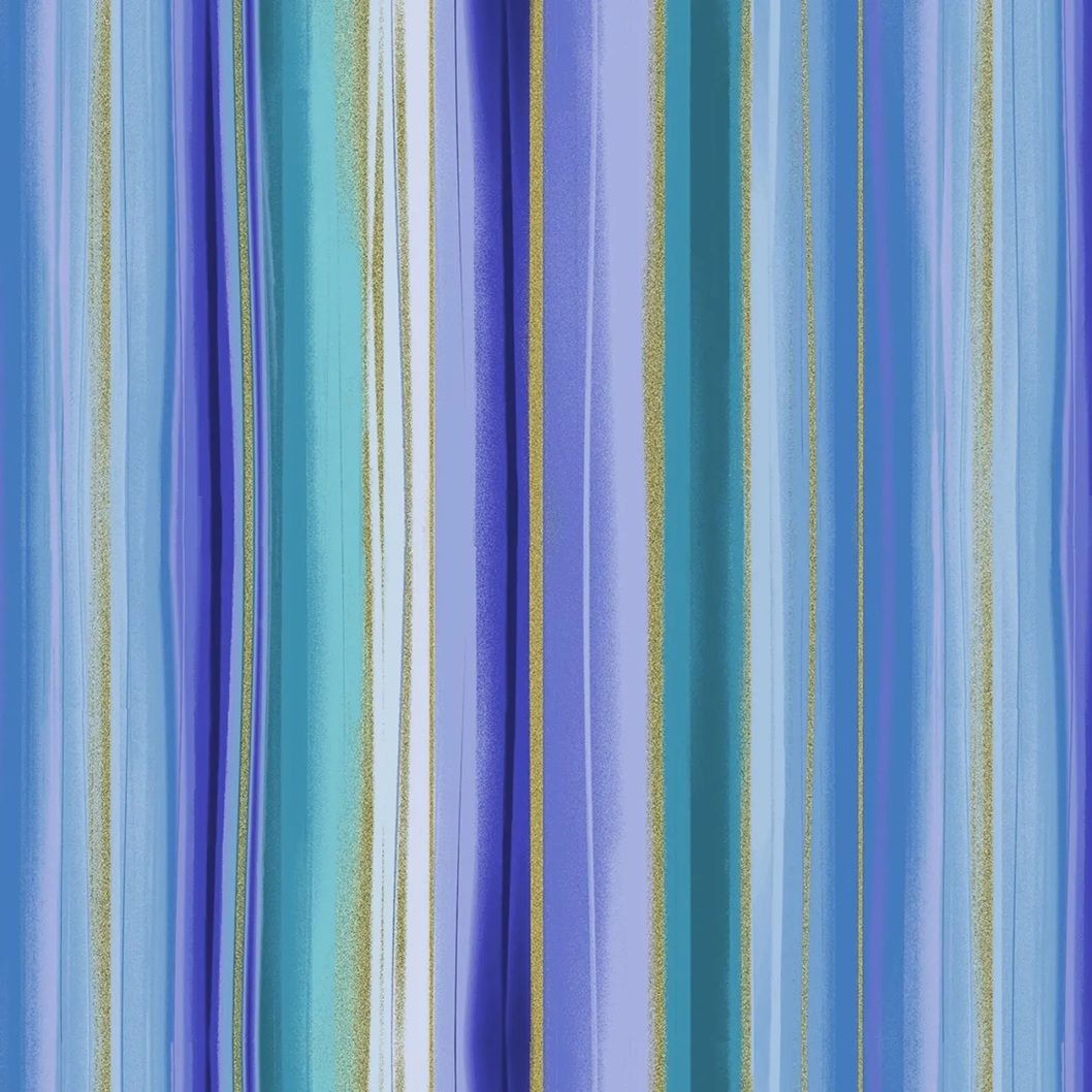 Timeless Treasures Escapade Metallic Blue stripe CM3801