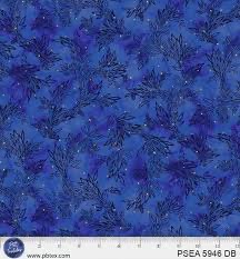 Painted Sea by Amy Tieman for P&B Textiles - 5946 DB Leafy Sea Trails in Dark Blue