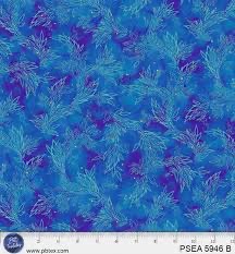 Painted Sea by Amy Tieman for P&B Textiles - 5946 B Leafy Sea Trails in Blue
