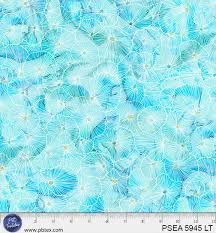Painted Sea by Amy Tieman for P&B Textiles - 5945 LT Shells Light Teal