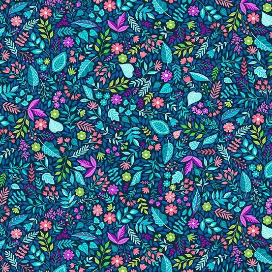 Tropica by Makower UK Foliage Blue 150/B